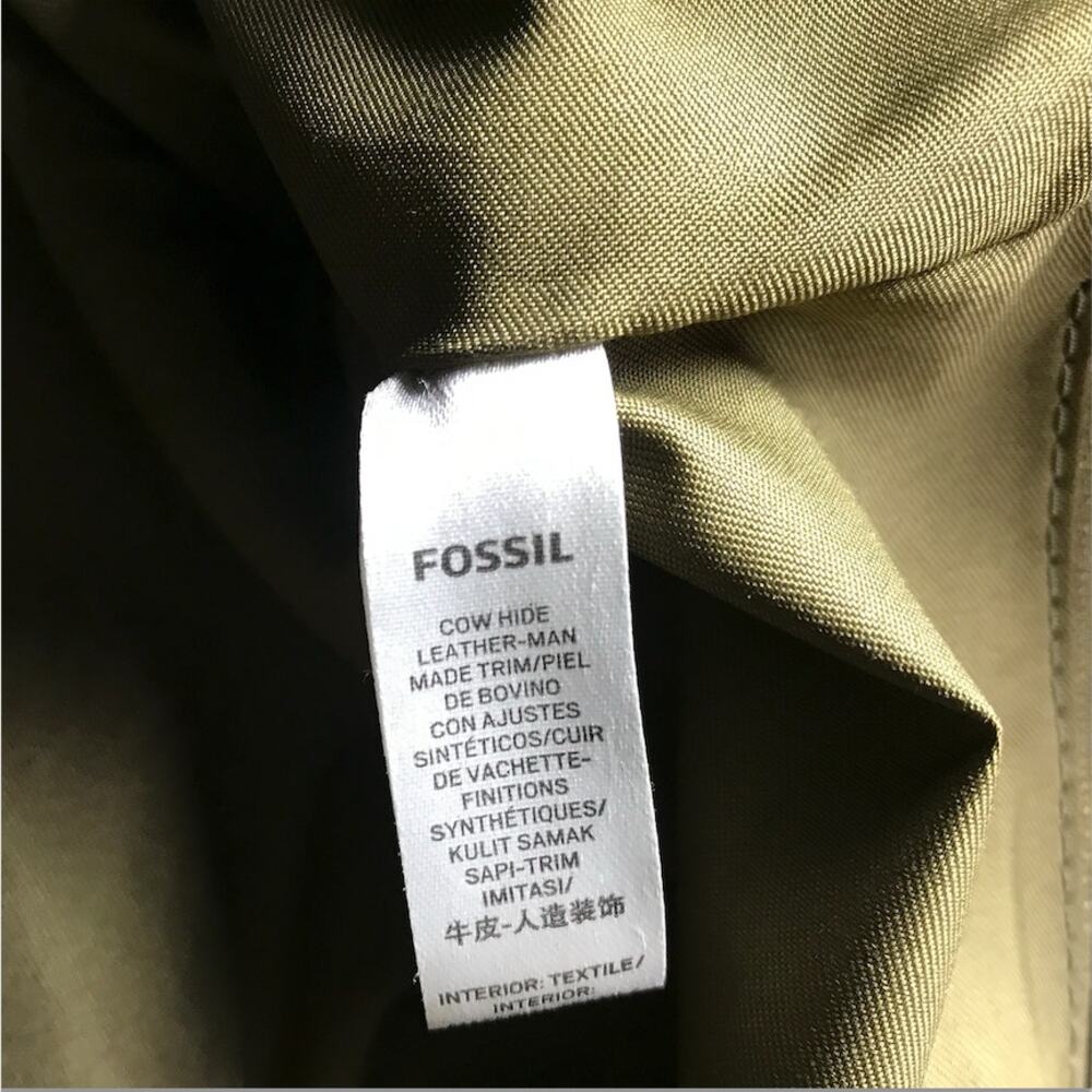 FOSSIL Cow Leather Rachel  Satchel Bag Olive Green Timeless Classic Office Retro - Picture 10 of 11